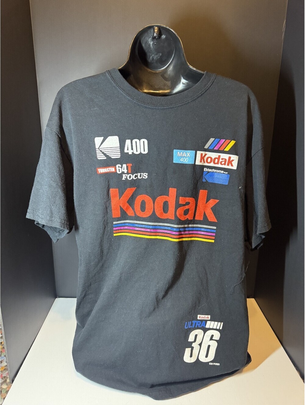 Kodak Tee Shirt Black Adult Large L 100% Cotton